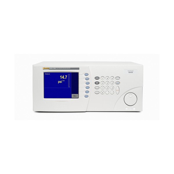 FLUKE CALIBRATION 7050LP - 파란색 화면과 키패드가 있는 디지털 압력계 전면