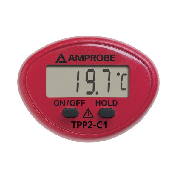 AMPROBE TPP2-C1 - 표시창과 두 개의 버튼이 있는 표면 온도계 전면