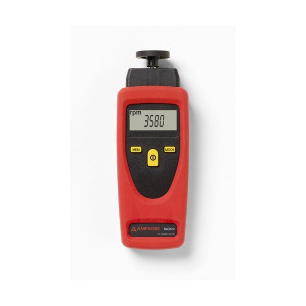 AMPROBE TACH20 - 회전수 표시창과 접촉 휠이 있는 타코미터 전면