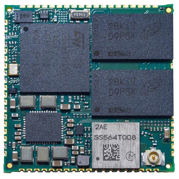 DIGI CC-WMP157-KIT - 메모리와 칩이 실장된 모듈 상단의 확대 모습