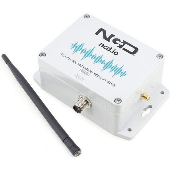 NCD PR55-61E - 안테나가 달린 흰색 무선 진동 센서 본체