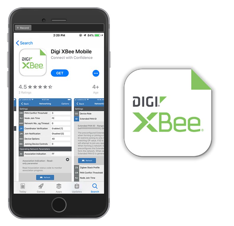 Digi XBee Mobile App - 스마트폰 앱 설치 화면과 앱 아이콘