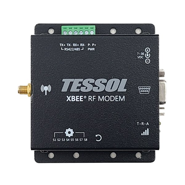 TESSOL XBTM-S - (주)테솔 무선 모뎀의 안테나와 단자 배치 전면부