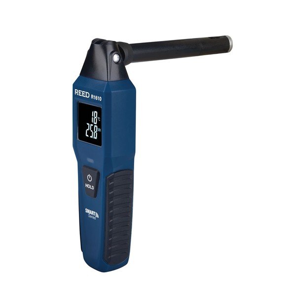 REED INSTRUMENTS R1610 - 표시창과 버튼이 있는 블루투스 온습도계 본체