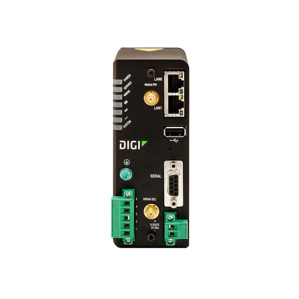 DIGI WR31 - 이더넷과 USB, 시리얼 포트가 보이는 라우터 전면