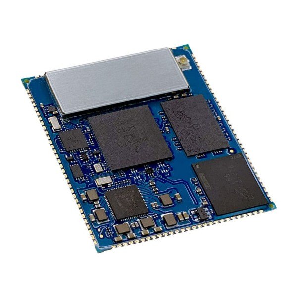 DIGI CC-WMX8MM-KIT - 방열판과 칩이 보이는 모듈의 비스듬한 모습
