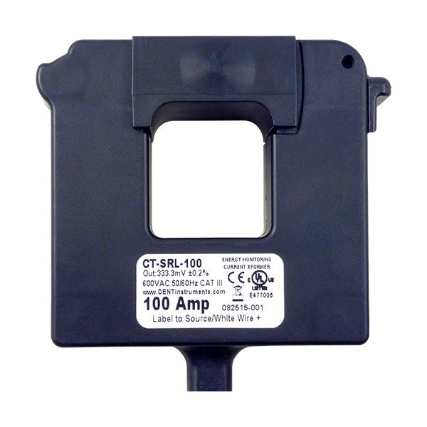 DENT INSTRUMENTS CT-SRL-100 - 중앙 개구부와 출력 케이블이 있는 전류 센서