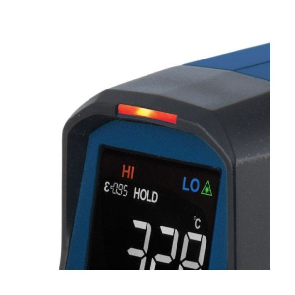 REED INSTRUMENTS R2320 - 본체 상단의 경고 표시등이 켜진 모습 확대
