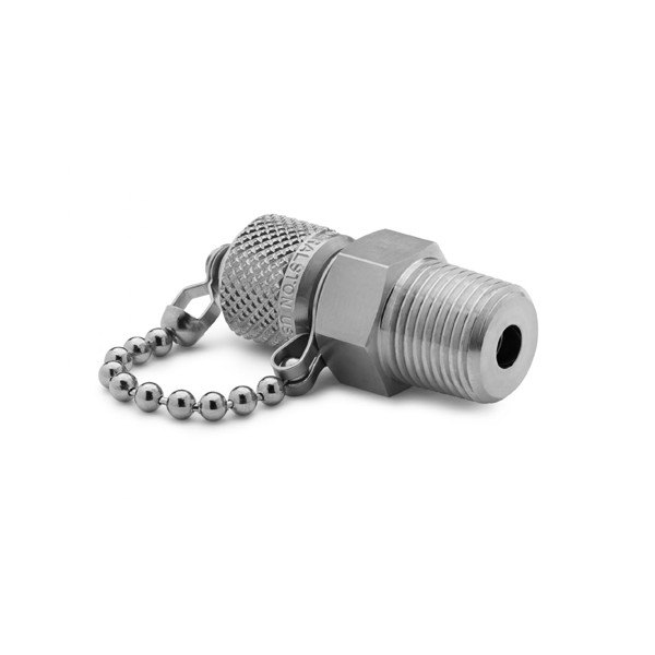RALSTON INSTRUMENTS QTFT-3MS1 - 체인 캡이 달린 스테인리스 퀵 테스트 커넥터