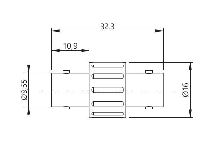 ELECTRO-PJP 7039.0 - BNC 절연 익스텐션의 치수도