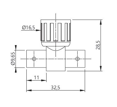 ELECTRO-PJP 7041.0 - T자형 BNC 분배 커넥터의 치수도