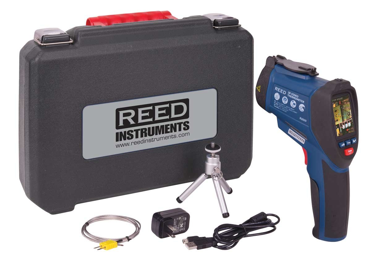 REED INSTRUMENTS R2020 - 휴대용 케이스와 적외선온도계, 삼각대 등 구성품