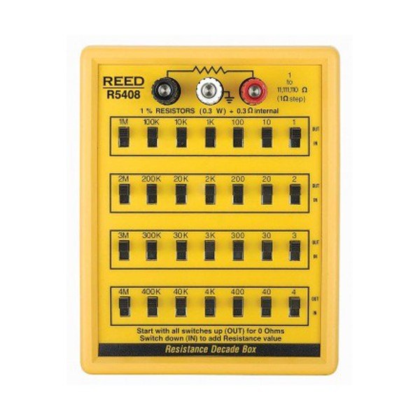 REED INSTRUMENTS R5406 & R5408 - 저항 값을 선택하는 스위치와 단자가 있는 박스 상단