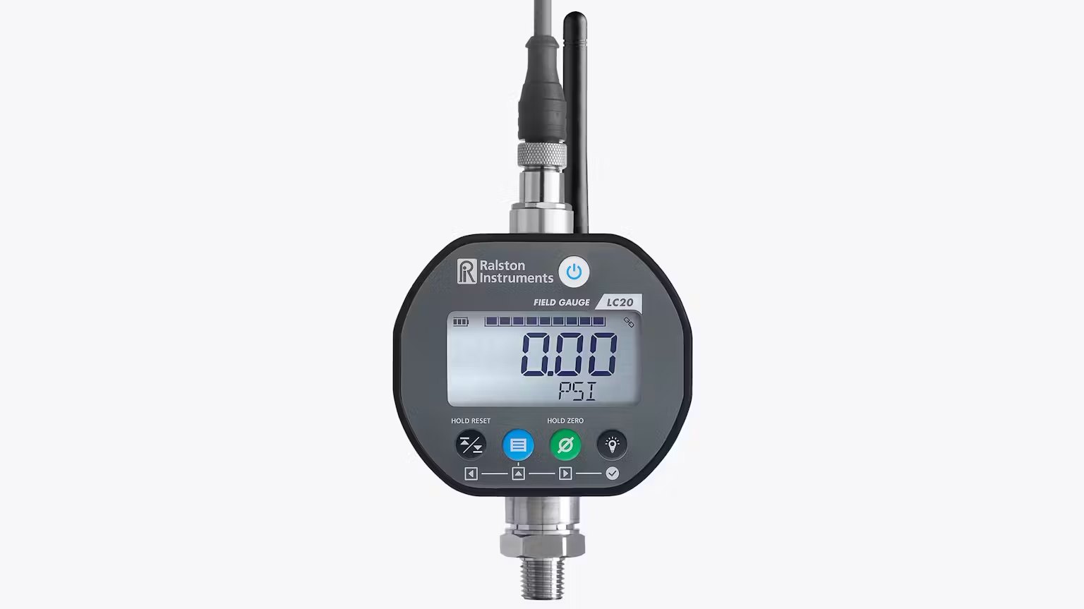RALSTON INSTRUMENTS Pressure / Temperature Field Gauge LC20 - 디지털 표시창이 있는 게이지 전면부
