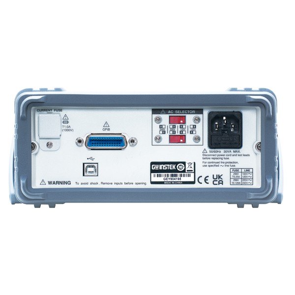 GWINSTEK GDM-904X 시리즈 - GPIB와 USB 단자, 전원부가 있는 멀티미터 후면