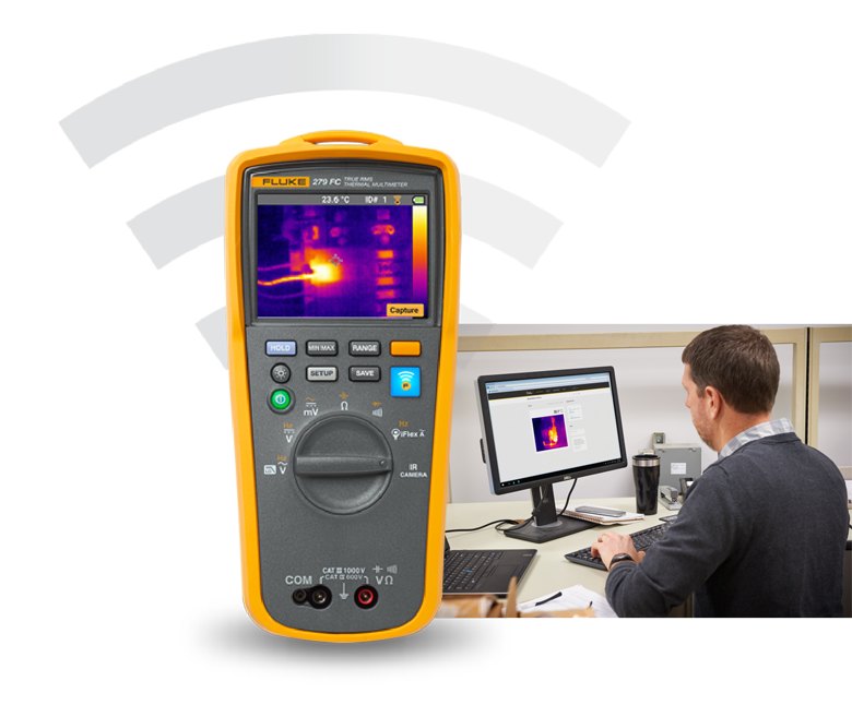 FLUKE 279FC/IFLEX - 멀티미터의 측정 데이터를 PC로 전송해 확인하는 모습