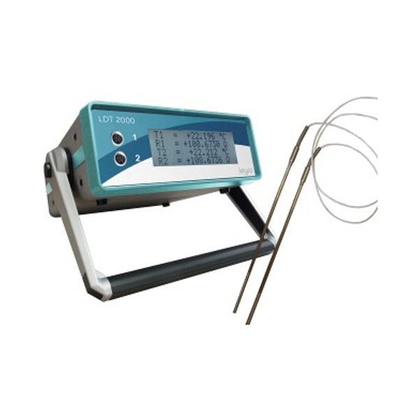 LEYRO INSTRUMENTS LDT2000 - 손잡이와 표시부가 있는 온도계 본체와 센서 프로브