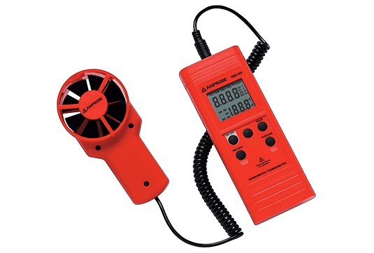 AMPROBE TMA10A - 풍속 프로브와 본체가 케이블로 연결된 풍속계