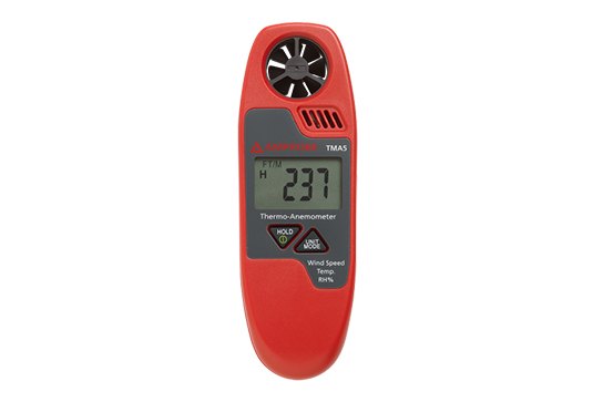 AMPROBE TMA5 - 표시창과 풍속 날개가 보이는 휴대용 풍속계