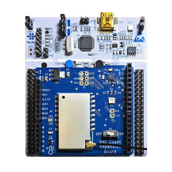 DIGI XON-9-L1-KIT-001 - 확장 보드가 결합된 개발 보드 상단