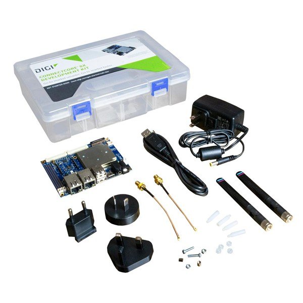 Digi ConnectCore® 8X SBC Pro - 보드와 어댑터, 안테나 등이 담긴 키트 구성품