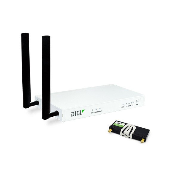 Digi Connect IT4 - 안테나 2개와 교체 모듈이 함께 놓인 구성
