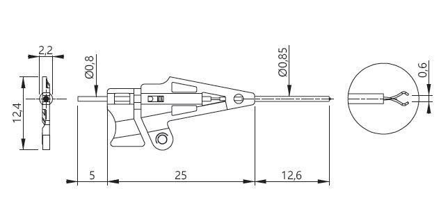ELECTRO-PJP 6800.0 - SMD 테스트 클립의 치수도
