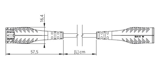 ELECTRO-PJP 7150-50Ω - BNC 플러그 케이블의 치수도