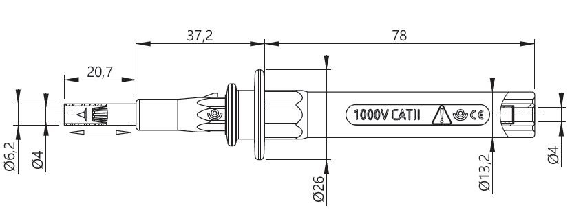 ELECTRO-PJP 490.0 - 테스트 프로브의 치수도