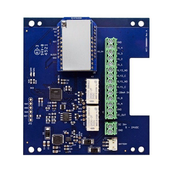 DIGI IEC-9-LR-O-PCA - 터미널 블록과 릴레이가 보이는 기판 상단