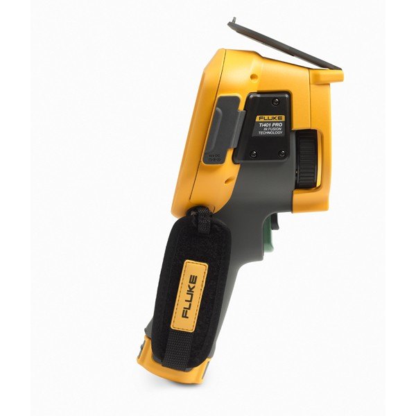 FLUKE Ti401-PRO - 렌즈 덮개를 연 카메라의 측면 모습