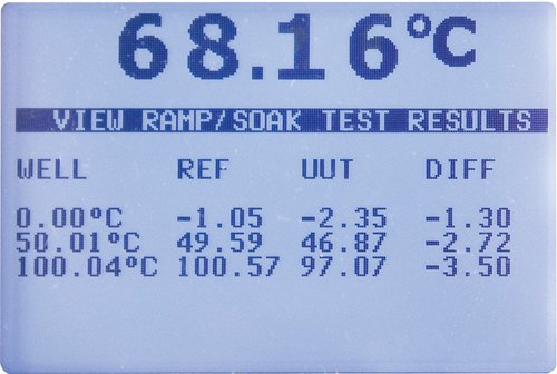 FLUKE CALIBRATION 9142/9143/9144 - 드라이웰 표시창의 램프·소크 시험 결과 화면