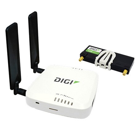 DIGI EX15 - 안테나가 달린 셀룰러 익스텐더와 플러그인 모뎀