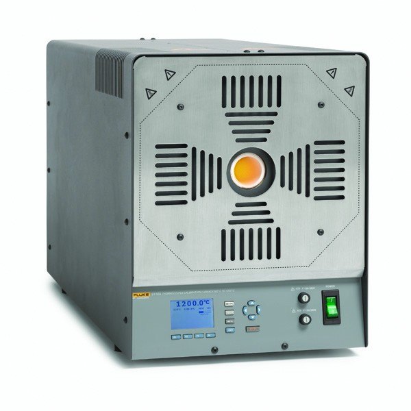 FLUKE CALIBRATION 9118A - 상부 열전대 삽입구와 표시창이 있는 교정로 전면