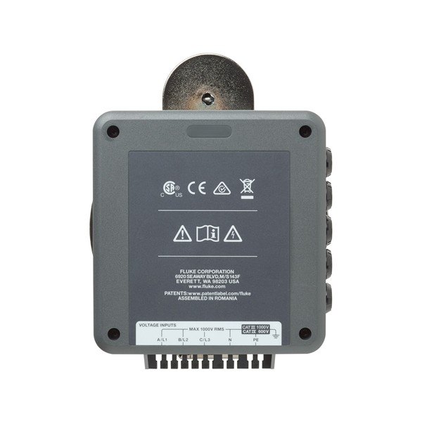 FLUKE PQ400 - 본체 뒷면의 라벨과 하단 단자 모습