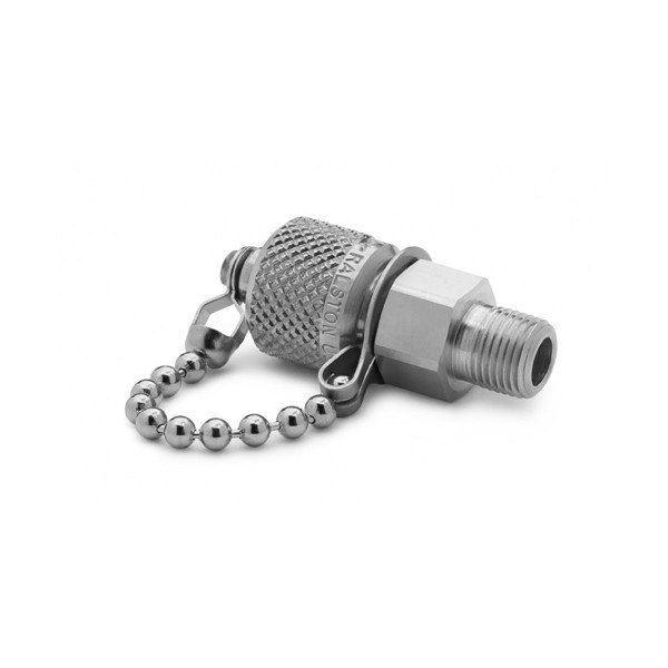RALSTON INSTRUMENTS QTFT-1MS1 - 체인 캡이 달린 스테인리스 퀵 테스트 커넥터