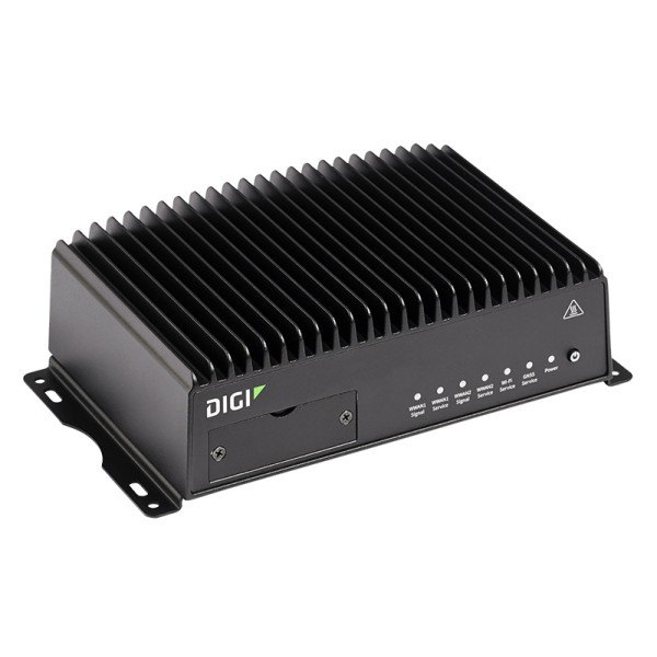 DIGI TX54 - 방열 핀이 달린 검은색 라우터 본체 비스듬한 모습