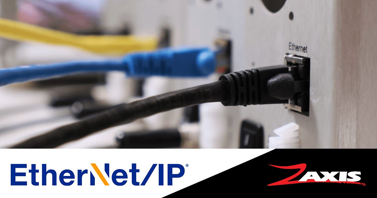 ZAXIS 24 VDC I/O, Ethernet/IP, RS232, RS485, USB - 이더넷 케이블이 연결된 본체 후면 통신 단자