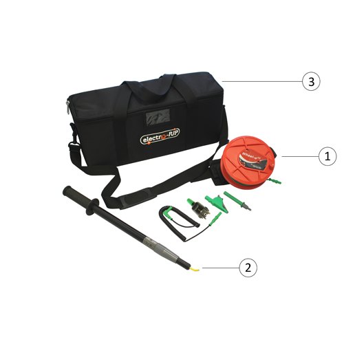 ELECTRO-PJP Kit Wheel-e DE • 1 ohm • 30m - 릴, 텔레스코픽 프로브, 리드와 가방으로 이루어진 키트 구성