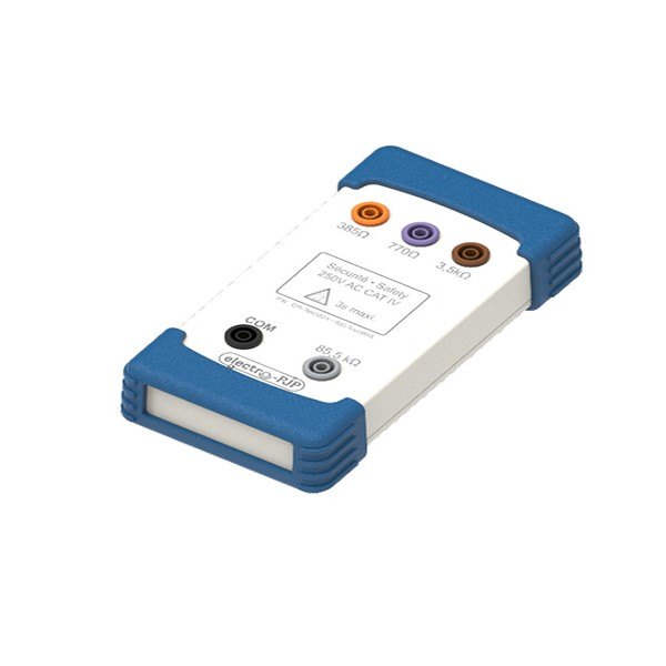 ELECTRO-PJP CPI-TestKit-385A - 파란 고무 보호대와 입력 단자가 있는 휴대용 박스