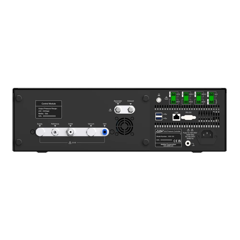ADDITEL ADT773 - 포트와 단자가 보이는 압력 컨트롤러 후면