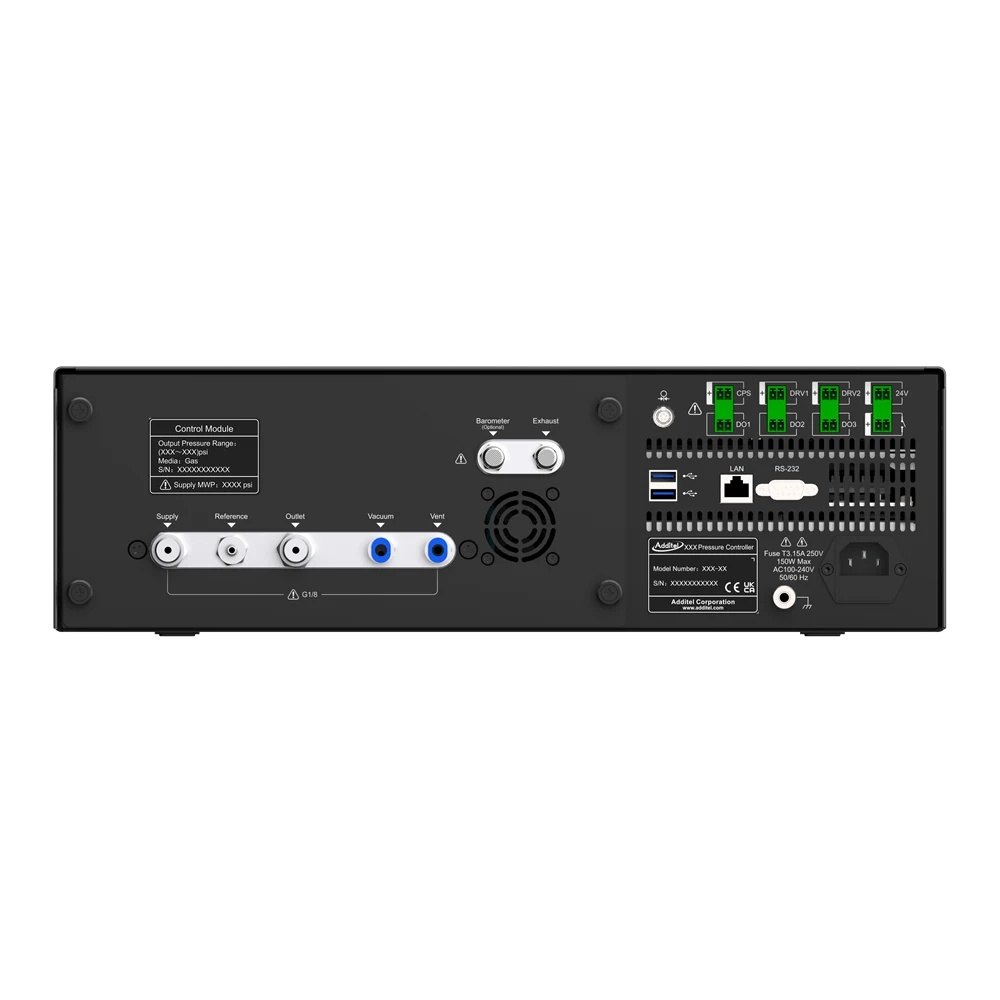 ADDITEL ADT783 - 포트와 단자가 보이는 압력 컨트롤러 후면