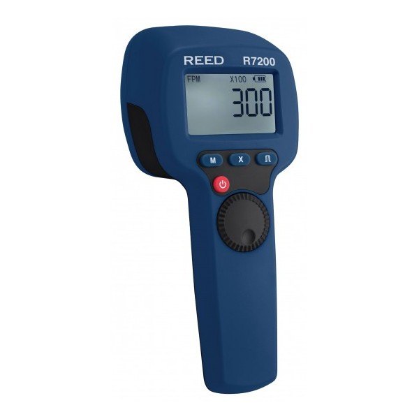 REED INSTRUMENTS R7200 - 표시창과 조작 버튼이 보이는 스트로보스코프 후면