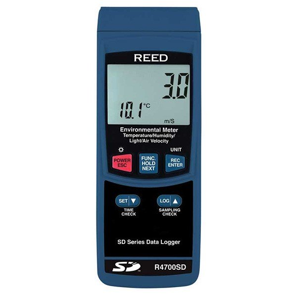 REED INSTRUMENTS R4700SD-KIT - 표시창과 버튼이 보이는 측정기 전면