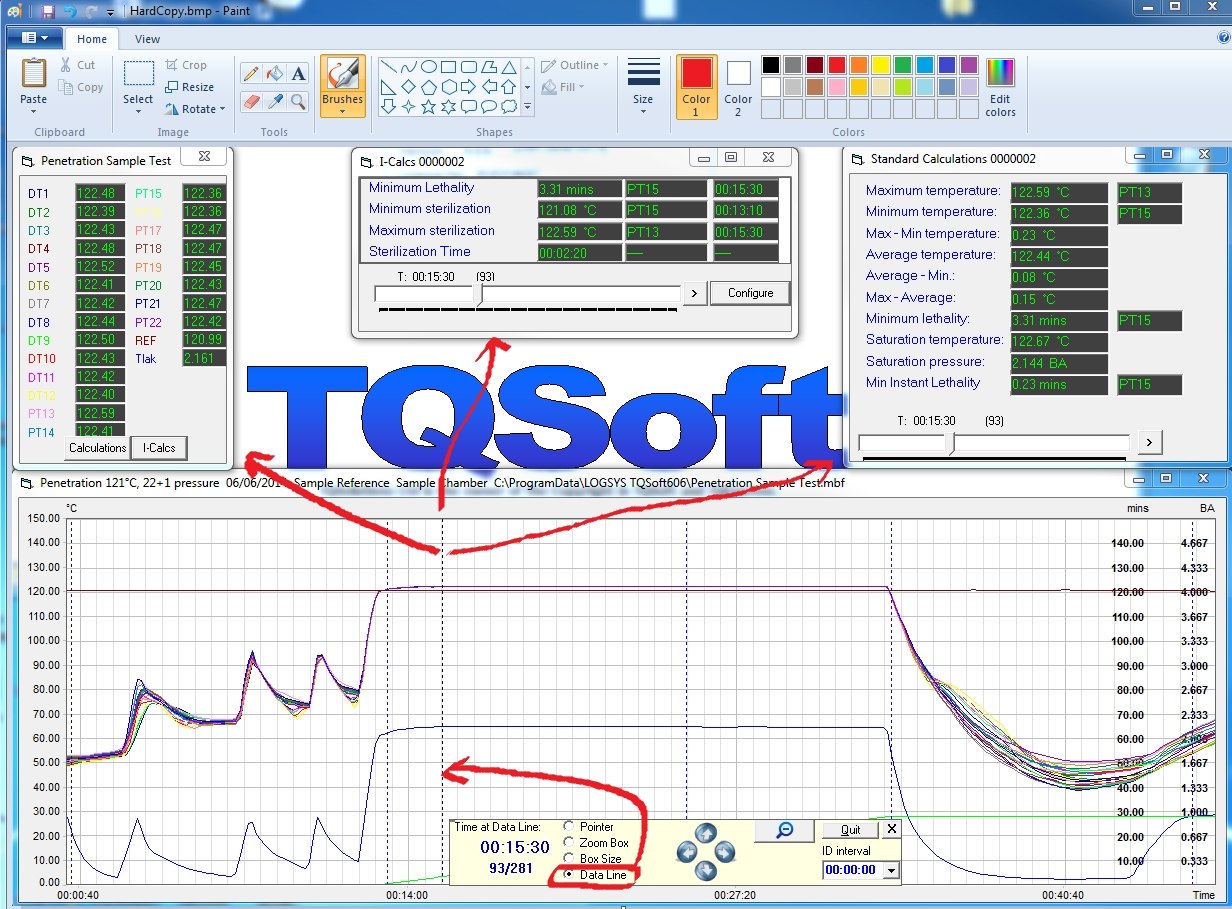 TQSoft - 온도 검증 프로그램의 데이터 입력 및 그래프 화면