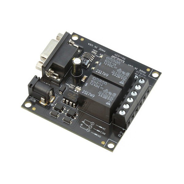 NCD 직렬 인터페이스가있는 RS-232 2 채널 SPDT 릴레이 컨트롤러 - 직렬 포트와 릴레이 2개가 있는 컨트롤러 기판