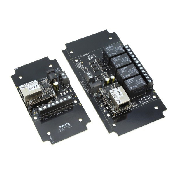 NCD MirCR4x_MCNET_KIT - 이더넷 포트가 있는 4채널 릴레이 컨트롤러 기판 한 쌍