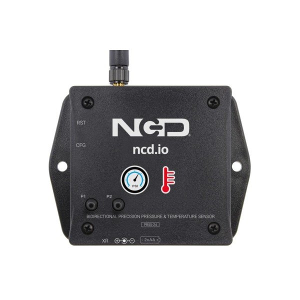 NCD PR55-24 - 압력 게이지 표시와 포트가 보이는 센서 전면부
