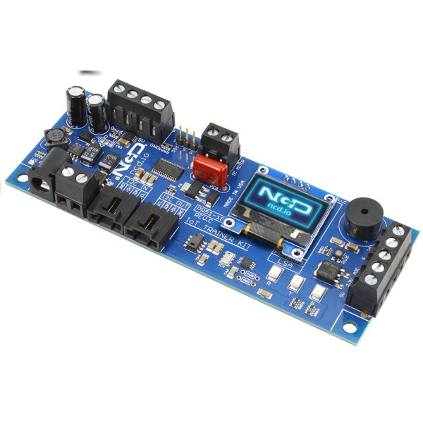 NCD PR51-18 - OLED 화면과 부저, 단자대가 실장된 교육용 보드 모습