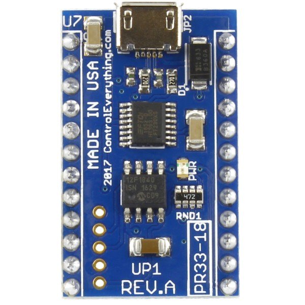 NCD PR33-18 - 마이크로 USB 포트와 칩이 보이는 어댑터 기판 윗면